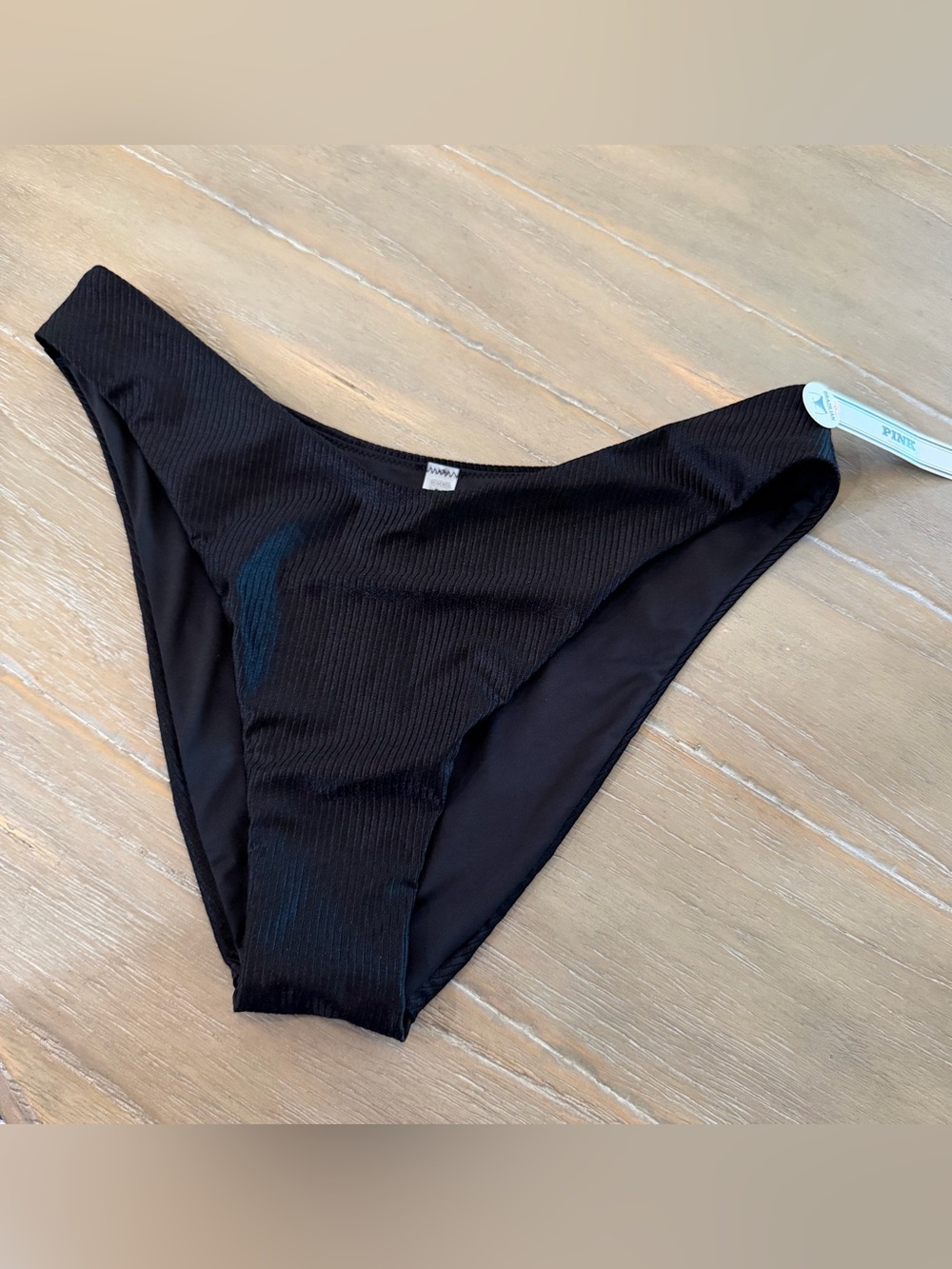 Victoria's Secret Black Ribbed Brazilian Bikini Bottom